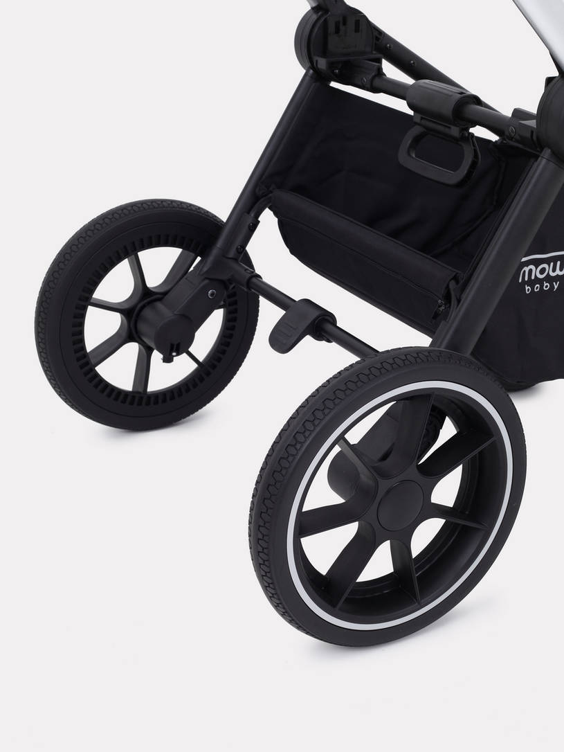 Коляска 2 в 1 Mowbaby Zoom PU silver cacao brown
