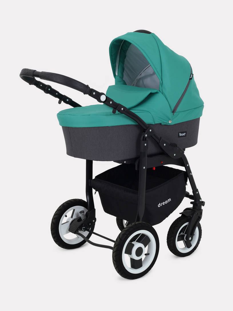 Коляска 3 в 1 Rant Dream 08 серый-темно-зеленый