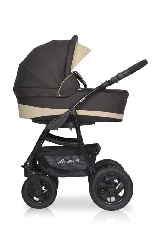 Коляска 2 в 1 Riko Basic Alfa 09 коричнево-бежевый