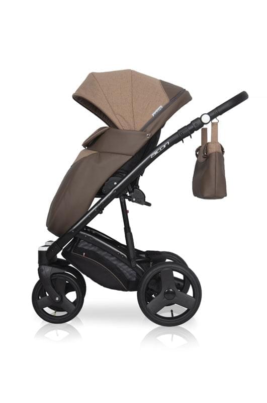 Коляска 3 в 1 Riko Basic Aicon 10 коричнево-бежевый