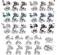 Коляска 2 в 1 Riko Bruno Luxe 03 бирюзовый