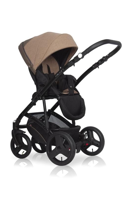 Коляска 3 в 1 Riko Basic Aicon 10 коричнево-бежевый
