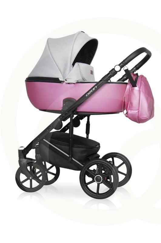 Коляска 2 в 1 Riko Basic Ozon Shine 01 серо-розовый