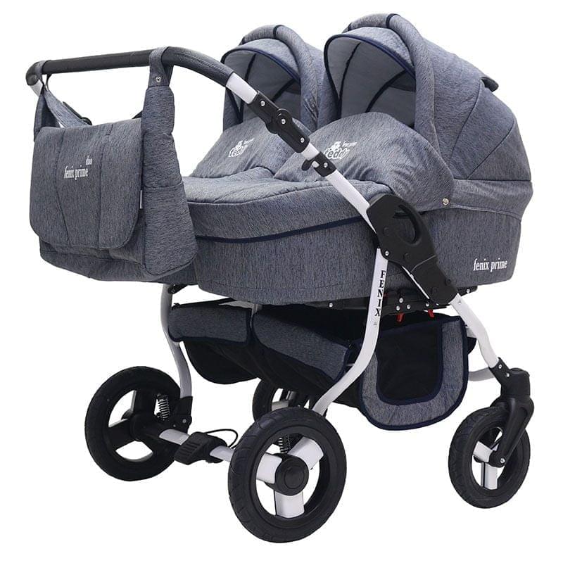 Коляска для двойни 2 в 1 Bart-Plast Fenix Duo Prime 01 синий джинс