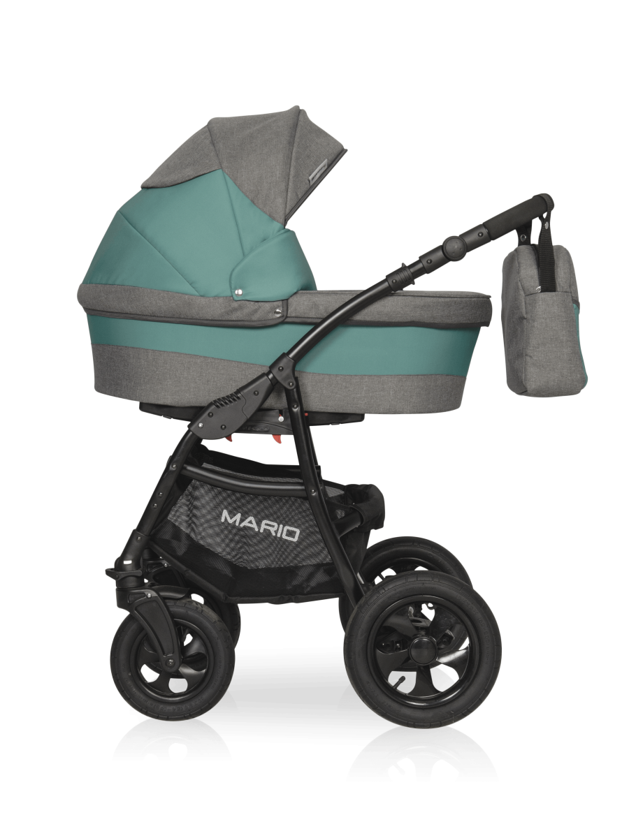 Коляска 2 в 1 Riko Basic Mario 09 серо-зеленый