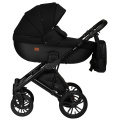 Коляска 2 в 1 Indigo Mio S, 02 (Черная кожа + Черный)