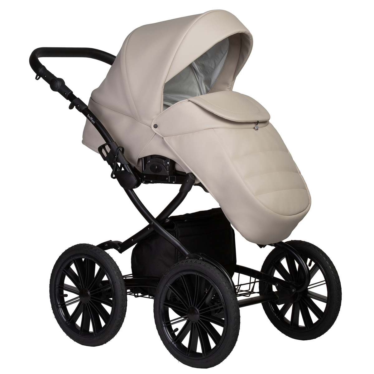 Коляска 2 в 1 Indigo MIO ECO Plus 14 - 02 (св.бежевая кожа)