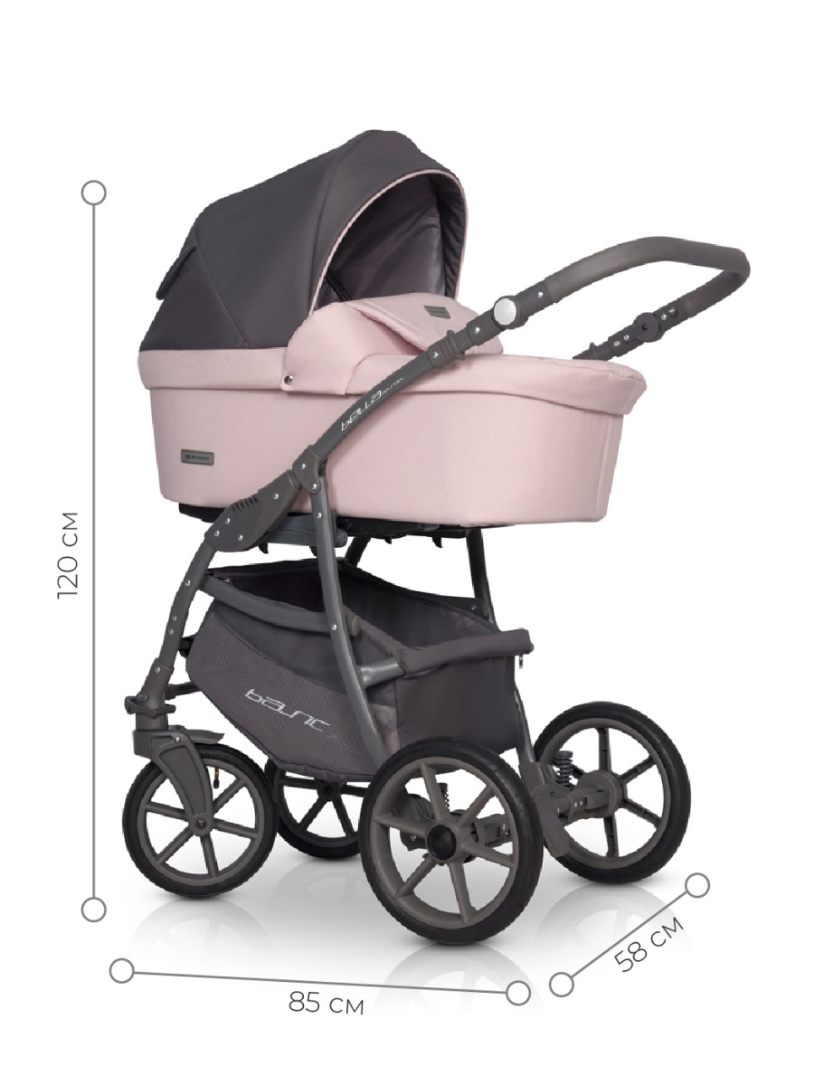 Коляска 3 в 1 Riko Basic Bella Pastel 03 розовый