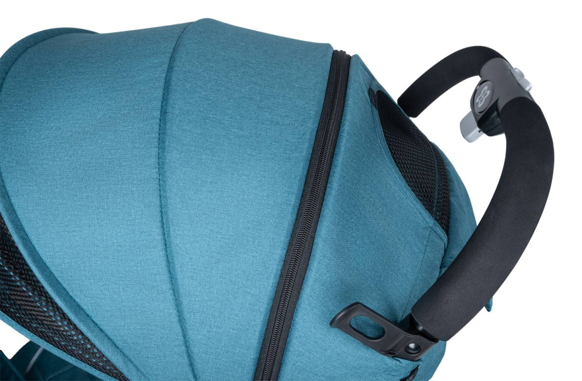 Коляска детская прогулочная Farfello Comfy Go (Aqua/темно-бирюзовый (чёрная)CG-19)