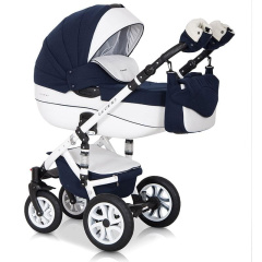 Коляска 2 в 1 Riko Bruno Ecco 11 бело-синий