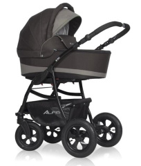 Коляска 2 в 1 Riko Basic Alfa 10 коричнево-серый
