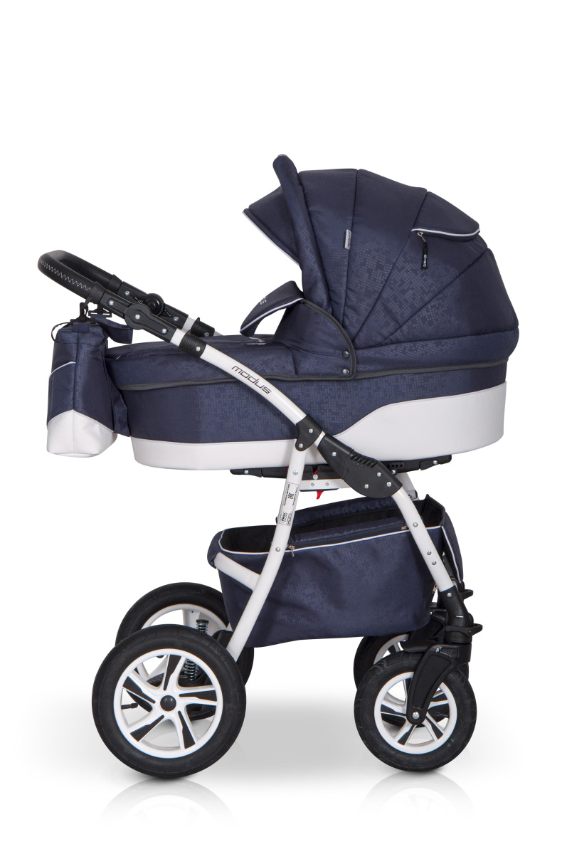 Коляска 2 в 1 Riko Modus 18 06 белый-синий