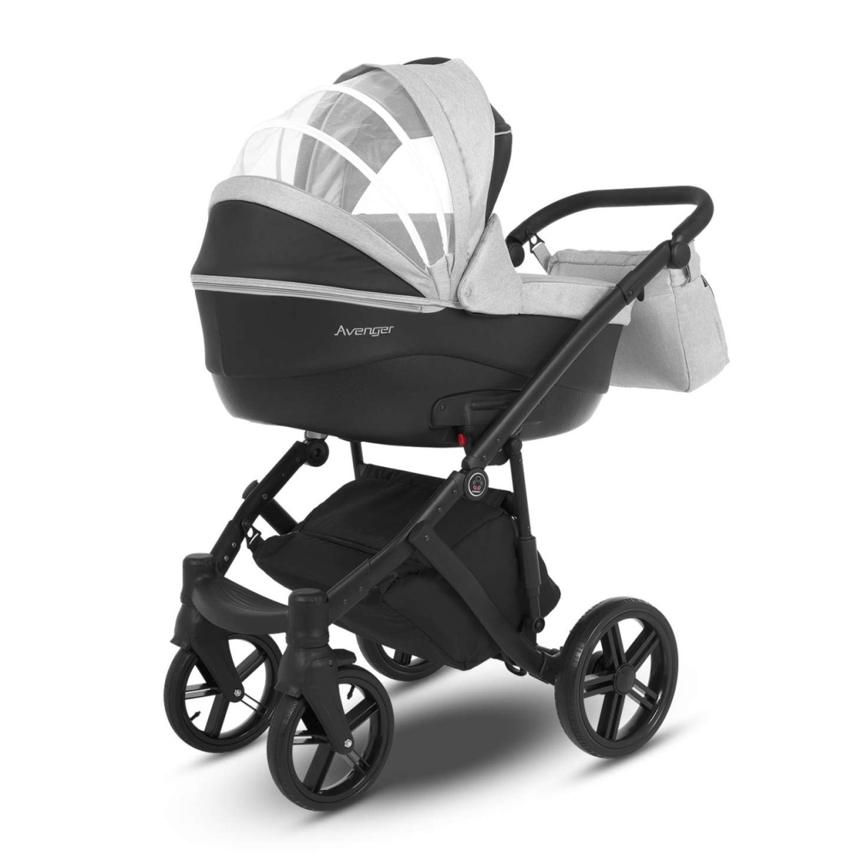 Коляска Camarelo Avenger 3 в 1 светло-серый меланж/черная экокожа