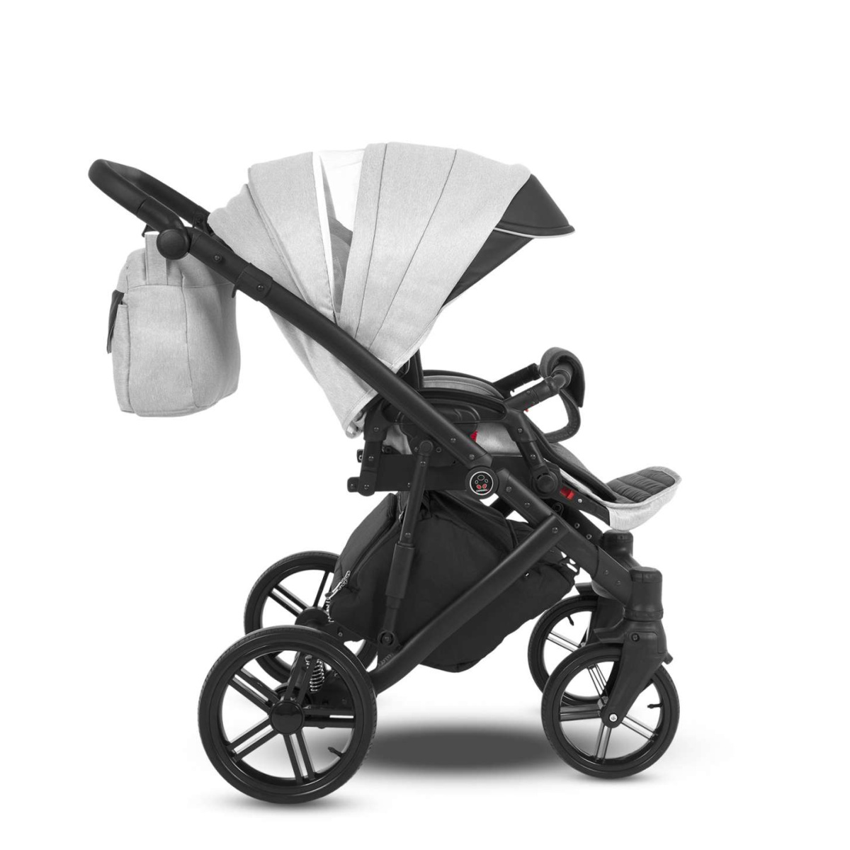 Коляска Camarelo Avenger 3 в 1 светло-серый меланж/черная экокожа