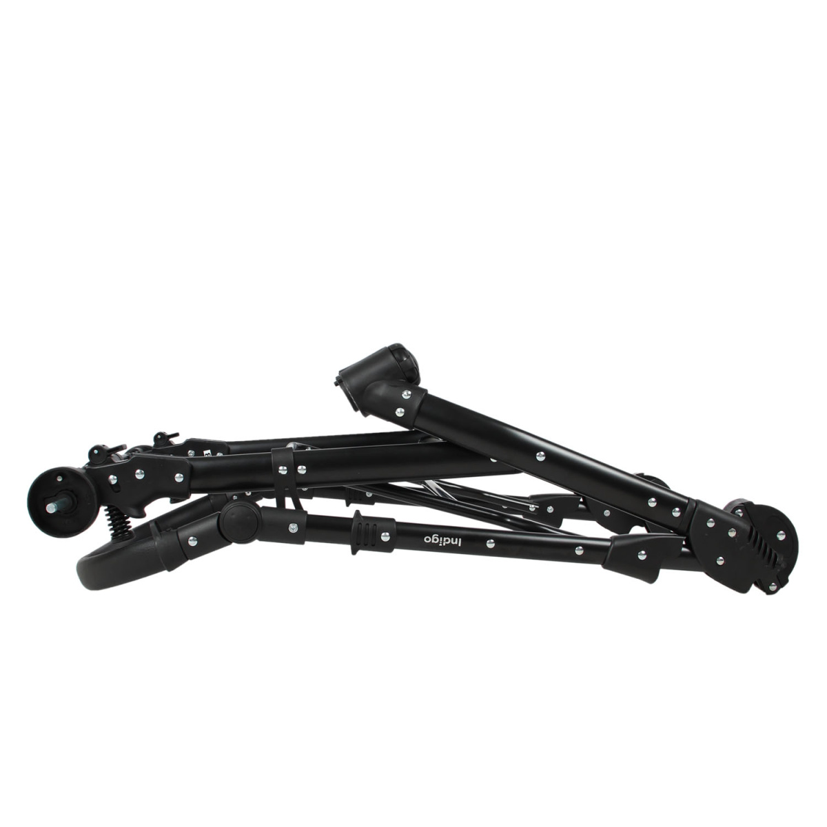 Коляска 2 в 1 Indigo MIO - Mi 06 (шалфей кожа+зеленый узор)