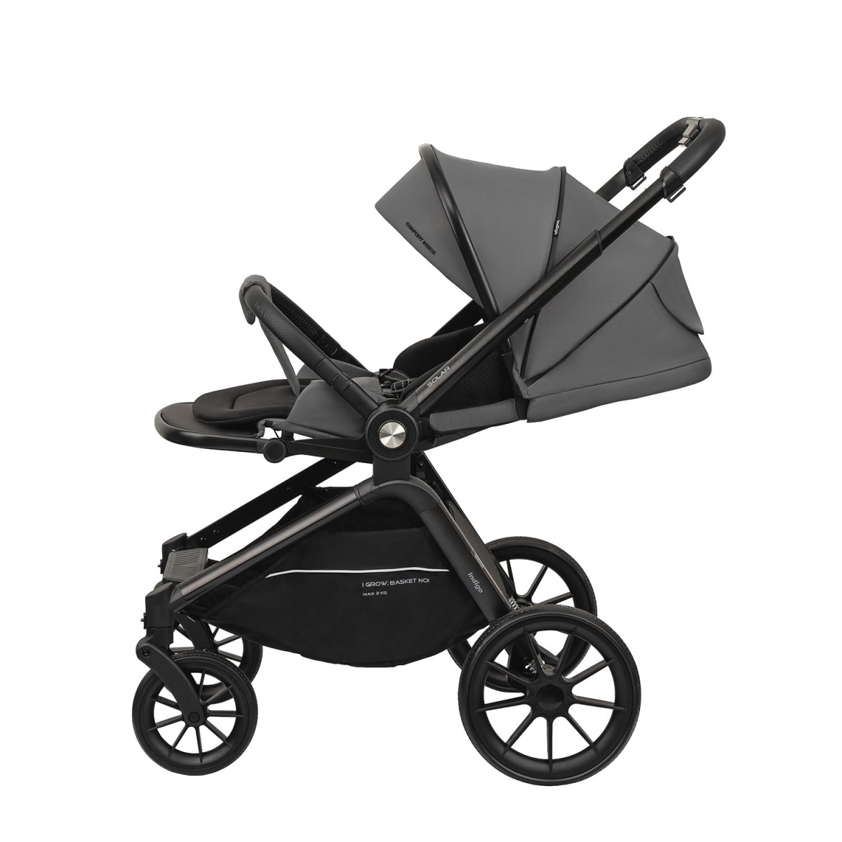Коляска прогулочная Indigo SOLAR серый