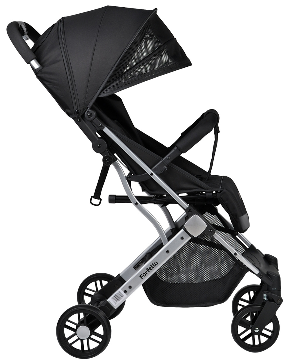 Коляска детская прогулочная Farfello Comfy Go (Black Черный (серебро) CG-35)