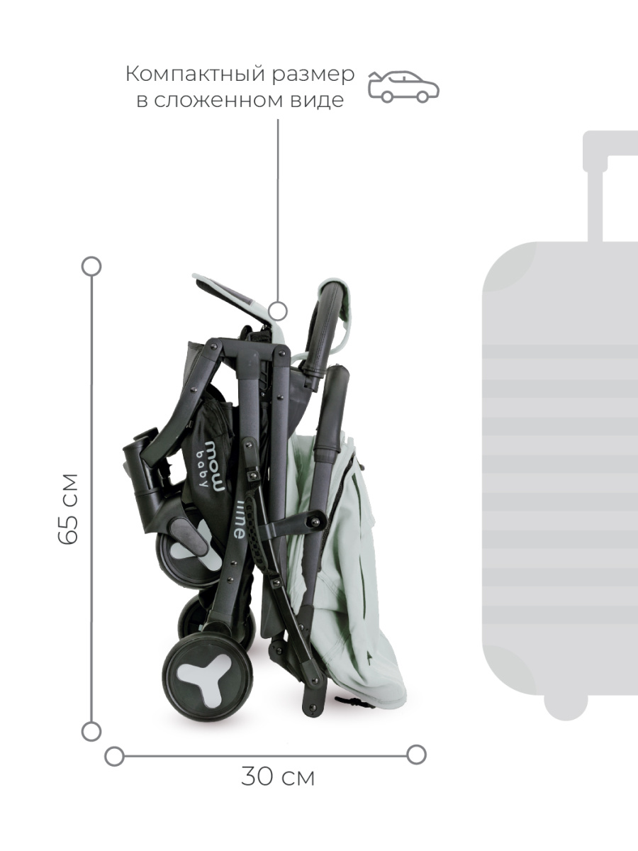 Коляска прогулочная Mowbaby Lime MB100 Mint. Цвет: Мятный