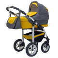 Коляска 2 в 1 Bart-Plast Bari 05 серо-желтый