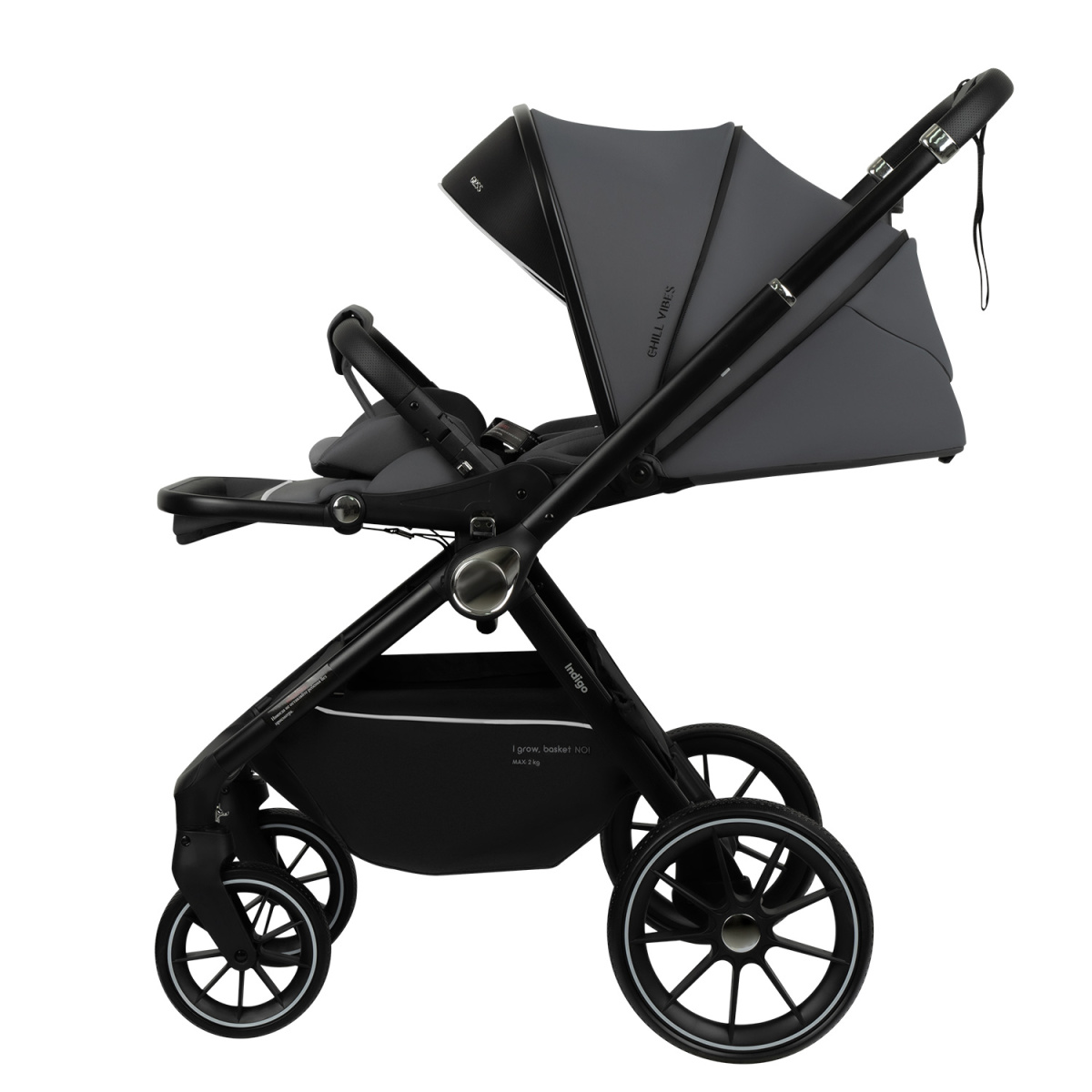 Коляска прогулочная Indigo GLOSS темно-серый