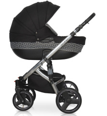 Коляска 3 в 1 Riko Bruno Silver 31 черный