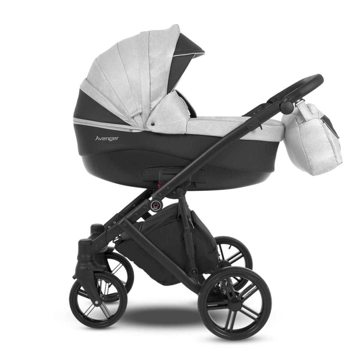 Коляска Camarelo Avenger 2 в 1 светло-серый меланж/черная экокожа