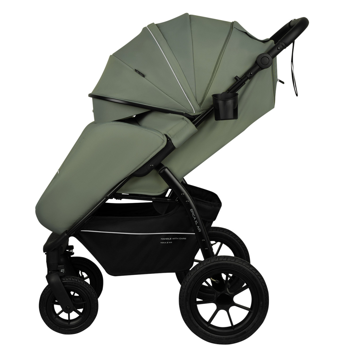 Коляска прогулочная Indigo EPICA XL AIR с сумкой зеленый