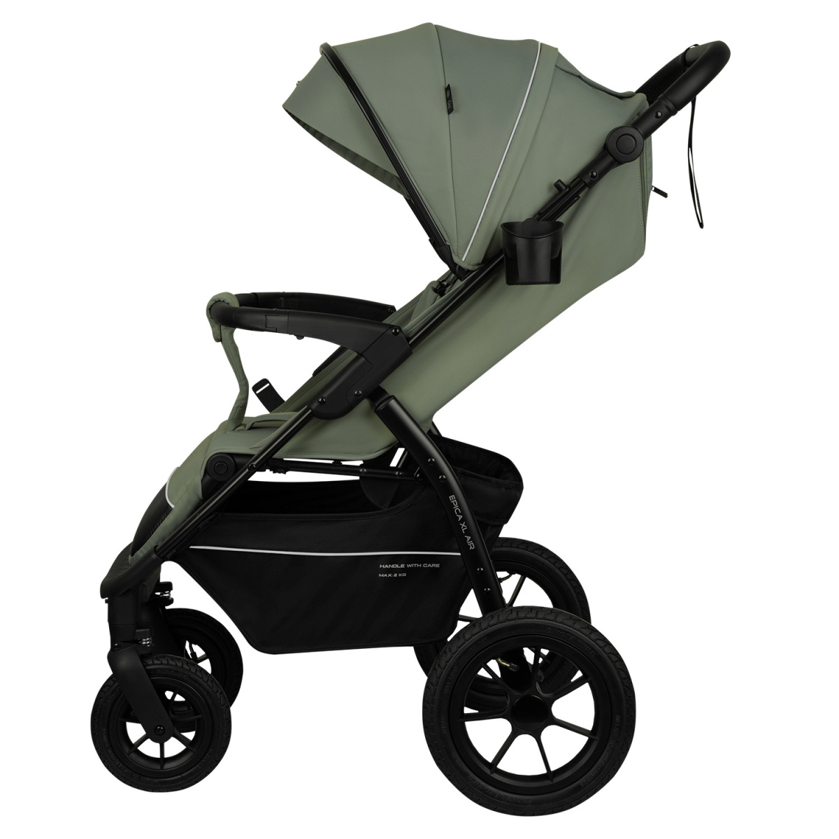Коляска прогулочная Indigo EPICA XL AIR с сумкой зеленый
