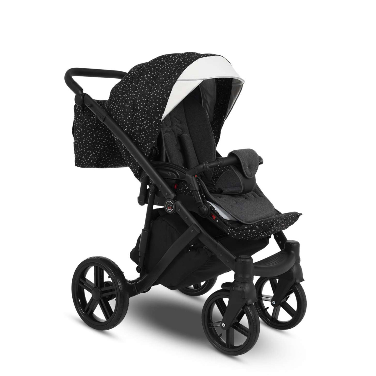 Коляска Camarelo Avenger 2 в 1черный жаккард/белая экокожа