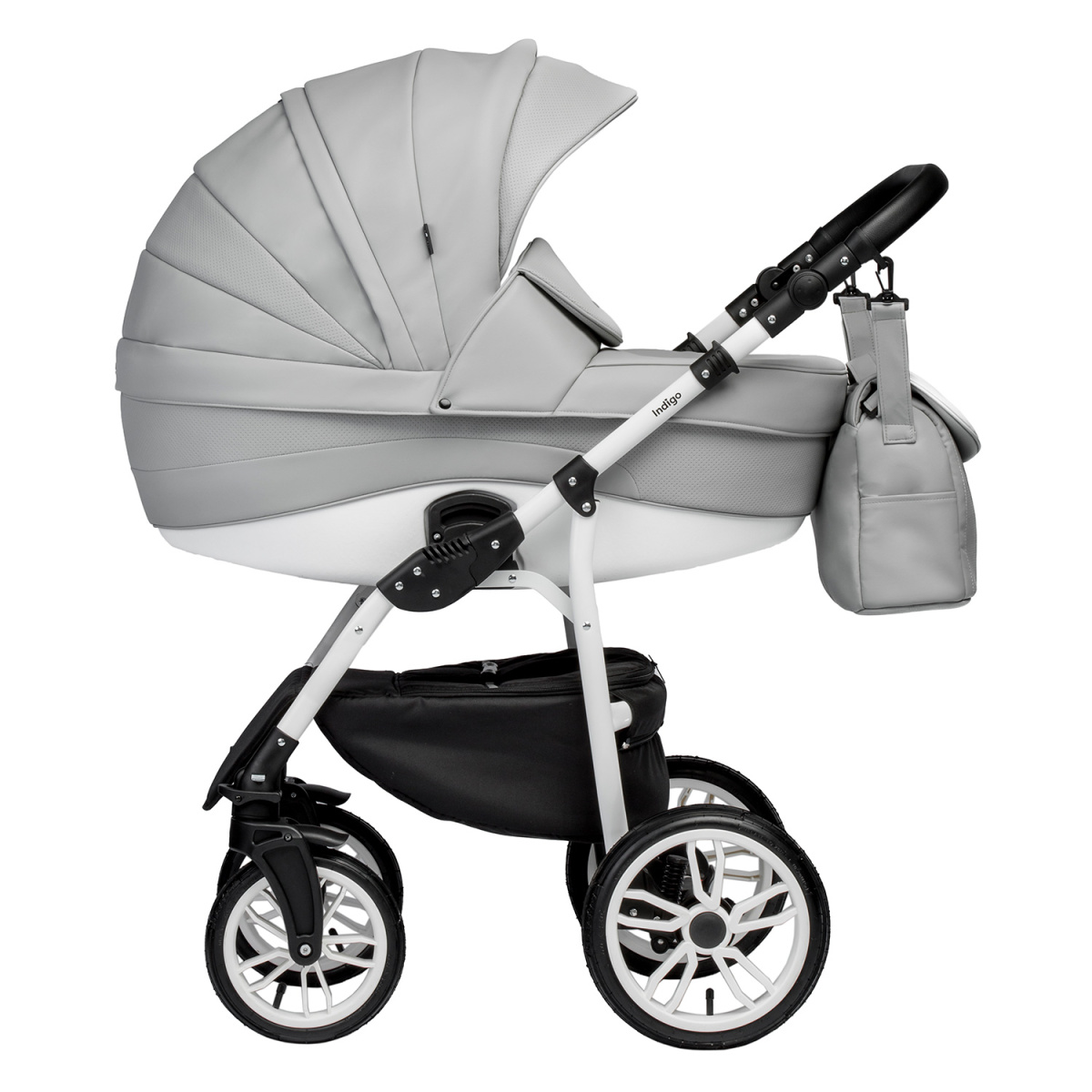 Коляска 2 в 1 Indigo Special, Is 04 (Серая кожа)