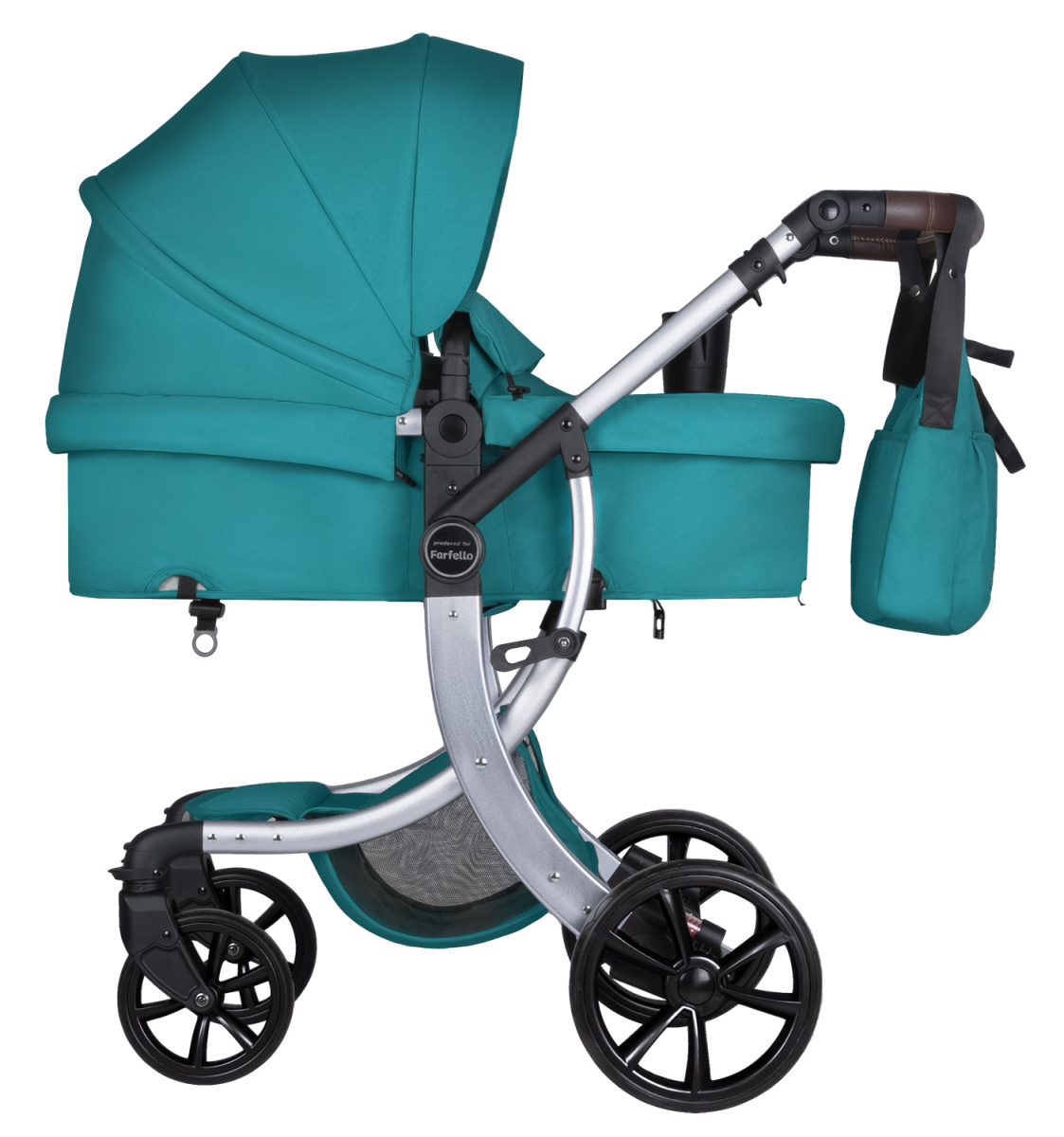 Коляска трансформер Farfello Aimile Original New Silver (Голубая гавань NDS-6)