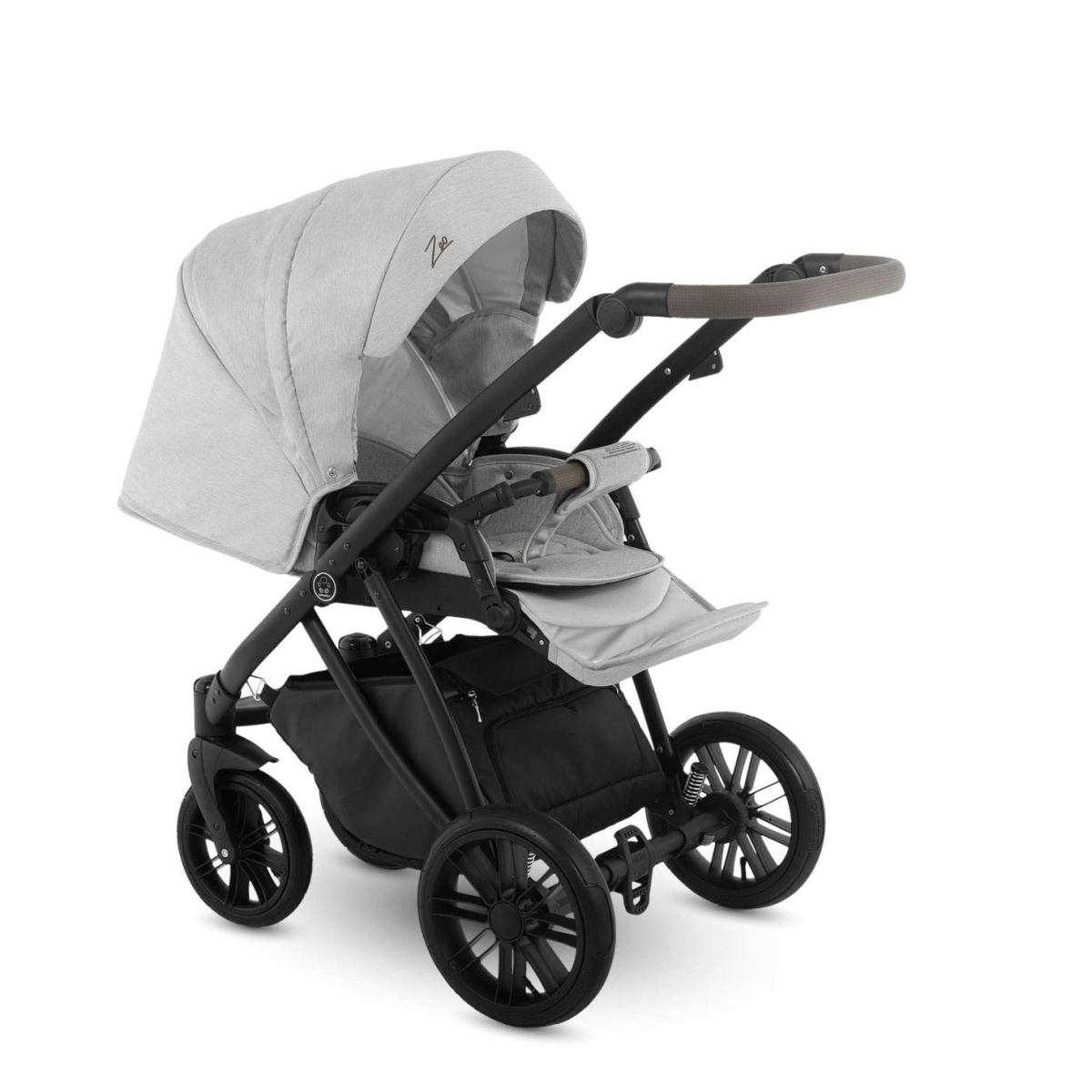 Коляска Camarelo Zeo 3 в 1 экокожа светло-серый меланж