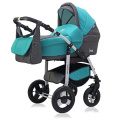 Коляска 2 в 1 Rant Fenix Len 03 серо-бирюзовый