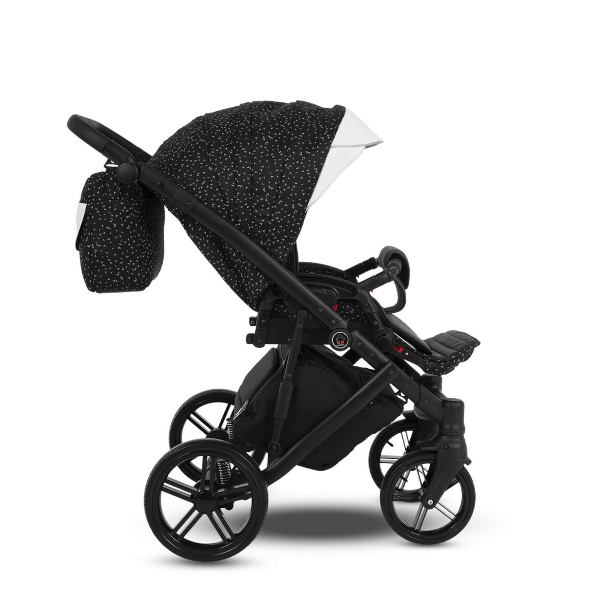 Коляска Camarelo Avenger 3 в 1 черный жаккард/белая экокожа
