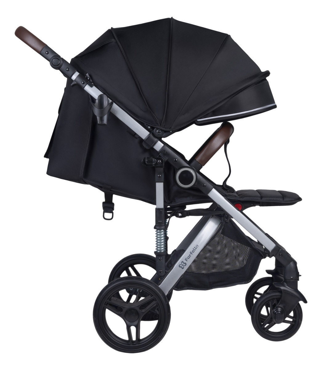 Коляска детская прогулочная Farfello Bino Angel Comfort (Rich black / Черный)