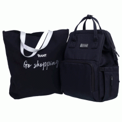 Сумка для мамы + шоппер Rant Shopping Set midnight black