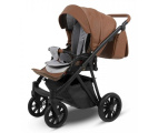 Коляска Camarelo Zeo 3 в 1 экокожа коньячный