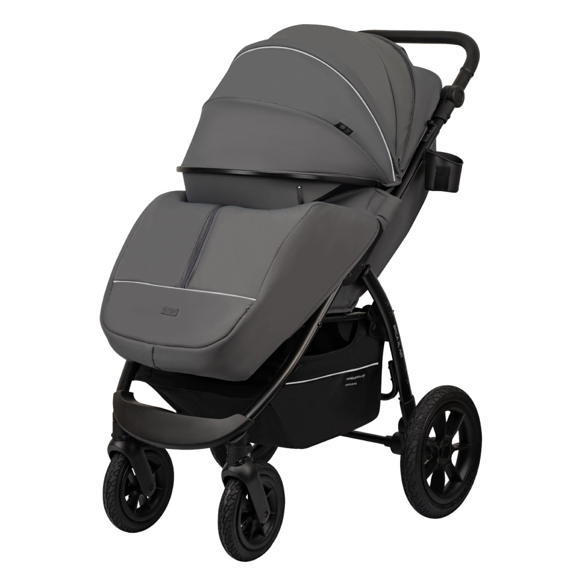 Коляска прогулочная Indigo EPICA XL AIR с сумкой темно-серый