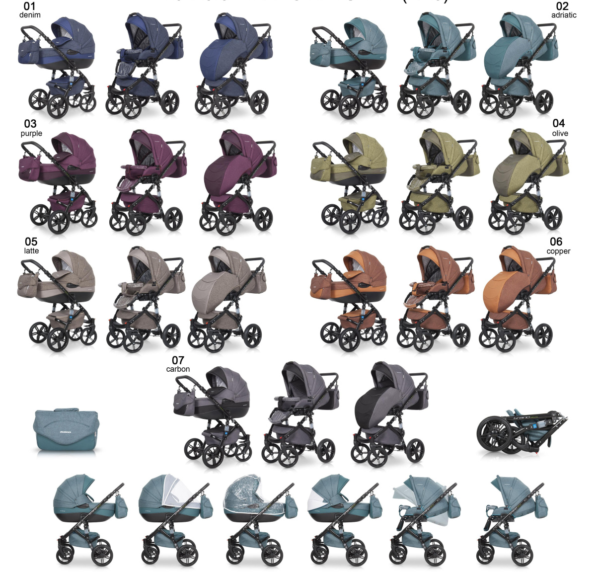 Коляска 2 в 1 Riko Bruno Natural 07 черный