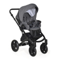 Коляска 2 в 1 Indigo MIO - Mi 07 (черная кожа+черный узор)