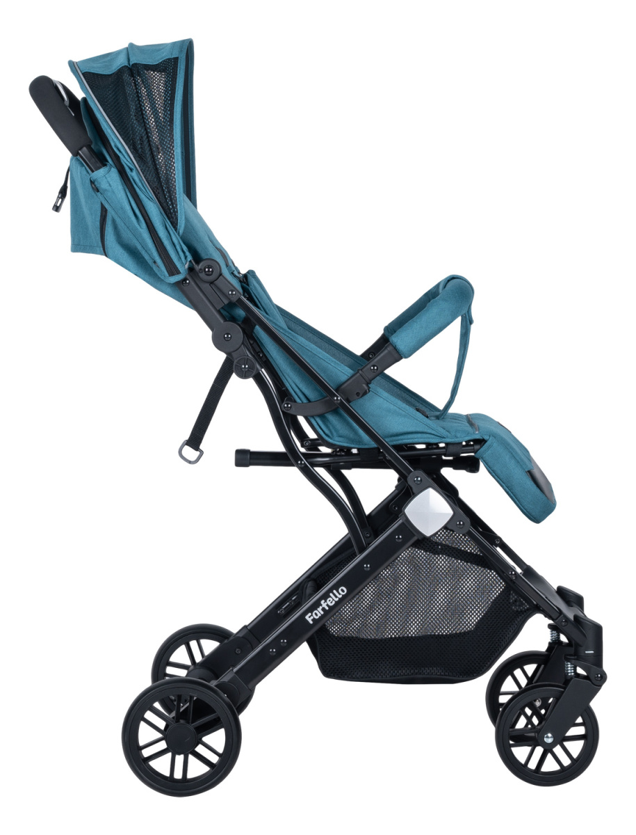 Коляска детская прогулочная Farfello Comfy Go (Aqua/темно-бирюзовый (чёрная)CG-19)