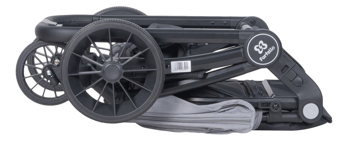 Коляска модульная 2в1 Farfello Baby shell BBS (BBS-19 Light grey/Светло серый/черная рама)