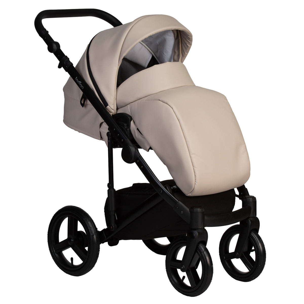 Коляска 2в1 Indigo LAMAR - La 02 (св.бежевая кожа)